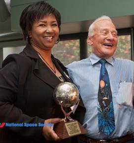 jemison 2013 pioneer award with buzz aldrin